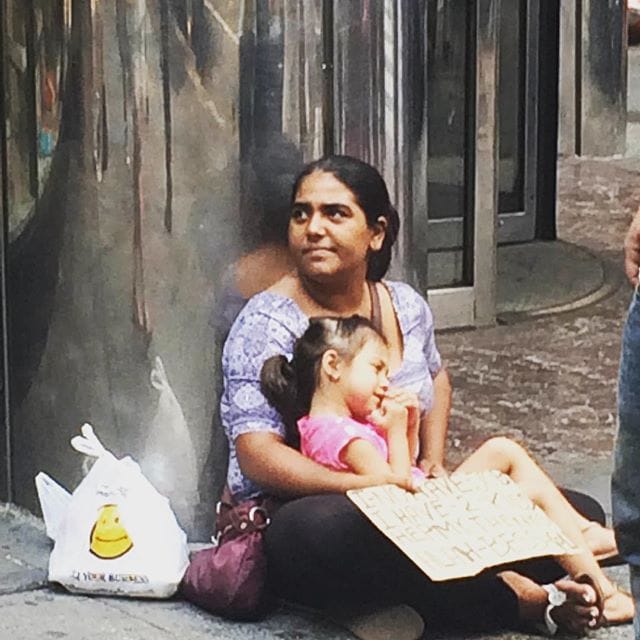 A photo posted on Instagram with the caption: "Generational Problems #takebackthestreets #homeless #newyork #nypd #homeless" (photo via @nypd_homeless/Instagram)