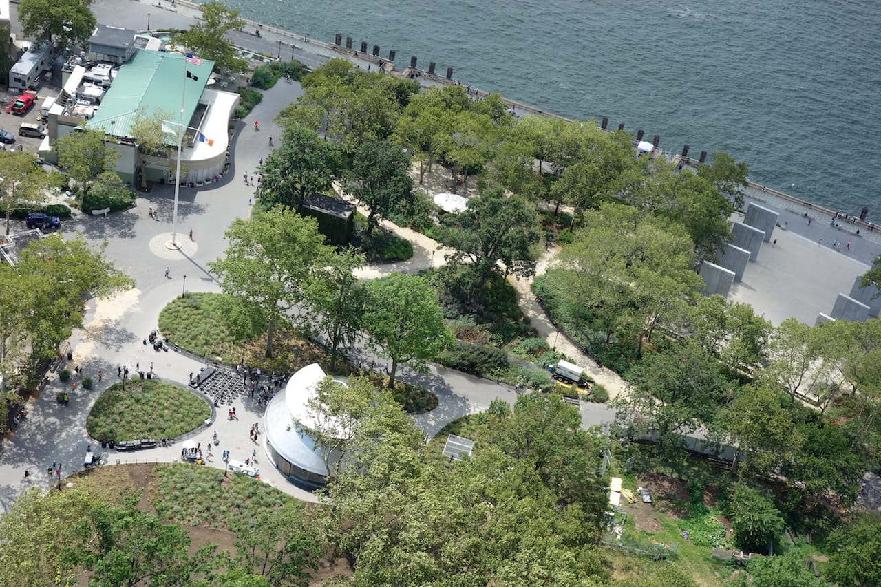 Aerial view of the SeaGlass Carousel in Battery Park