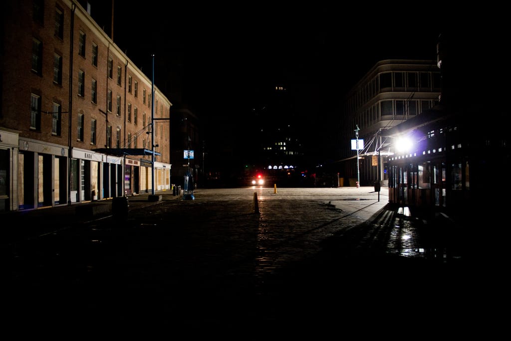 The South Street Seaport four days after Hurricane Sandy (photo by Dan Sakamoto/Flickr)