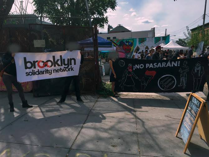Protestors boycotting the Bushwick Flea on Saturday (photo courtesy Brooklyn Solidarity Network) (click to enlarge)