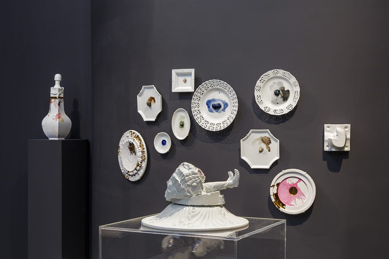 Installation view of Arlene Shechet's work at the Meissen Porcelain Manufactory (photo © John Kennard) (click to enlarge)