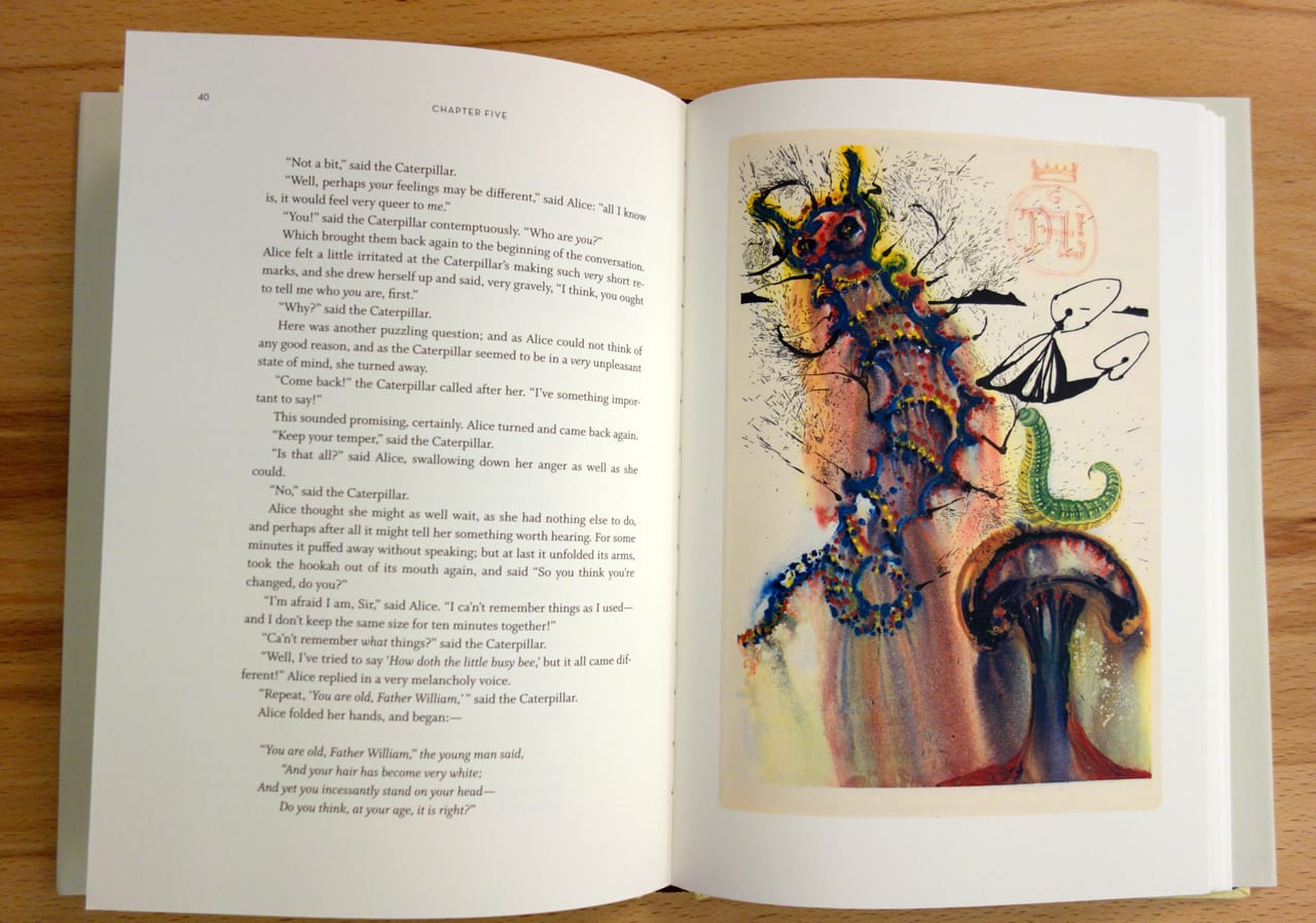 'Alice's Adventures in Wonderland' by Lewis Carroll, illustrated by Salvador Dalí (photo of the book for Hyperallergic)