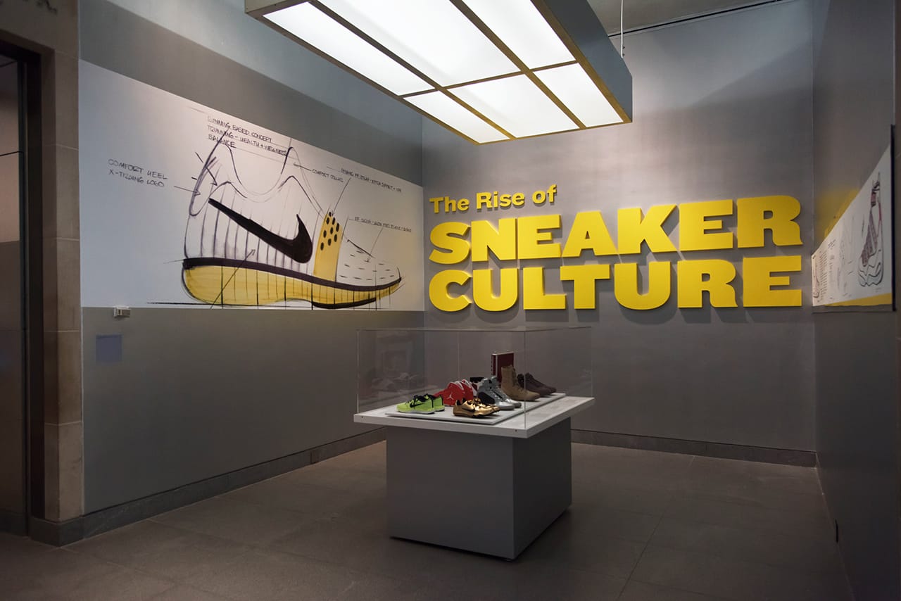 Installation view, 'The Rise of Sneaker Culture' at the Brooklyn Museum (© Jonathan Dorado)