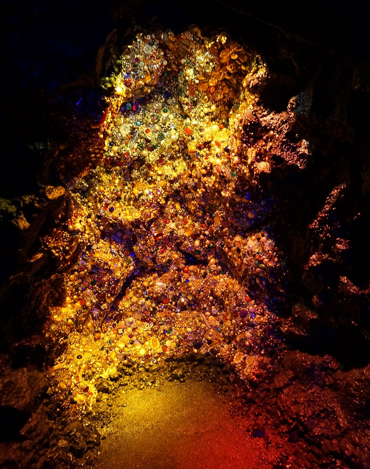 Jewel-covered wall of the cave