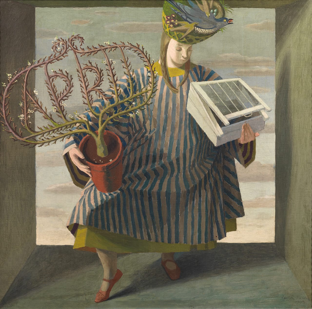 Evelyn Dunbar, "April" (1937), oil on canvas (© The Artist's Estate, courtesy of Liss Llewellyn Fine Art)