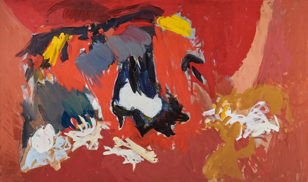 Ethel Schwabacher, "Antigone I" (1958), oil paint on canvas, 51 x 85 in, Collection of Christopher C. Schwabacher and Brenda S. Webster (image courtesy Christopher C. Schwabacher and Brenda S. Webster)