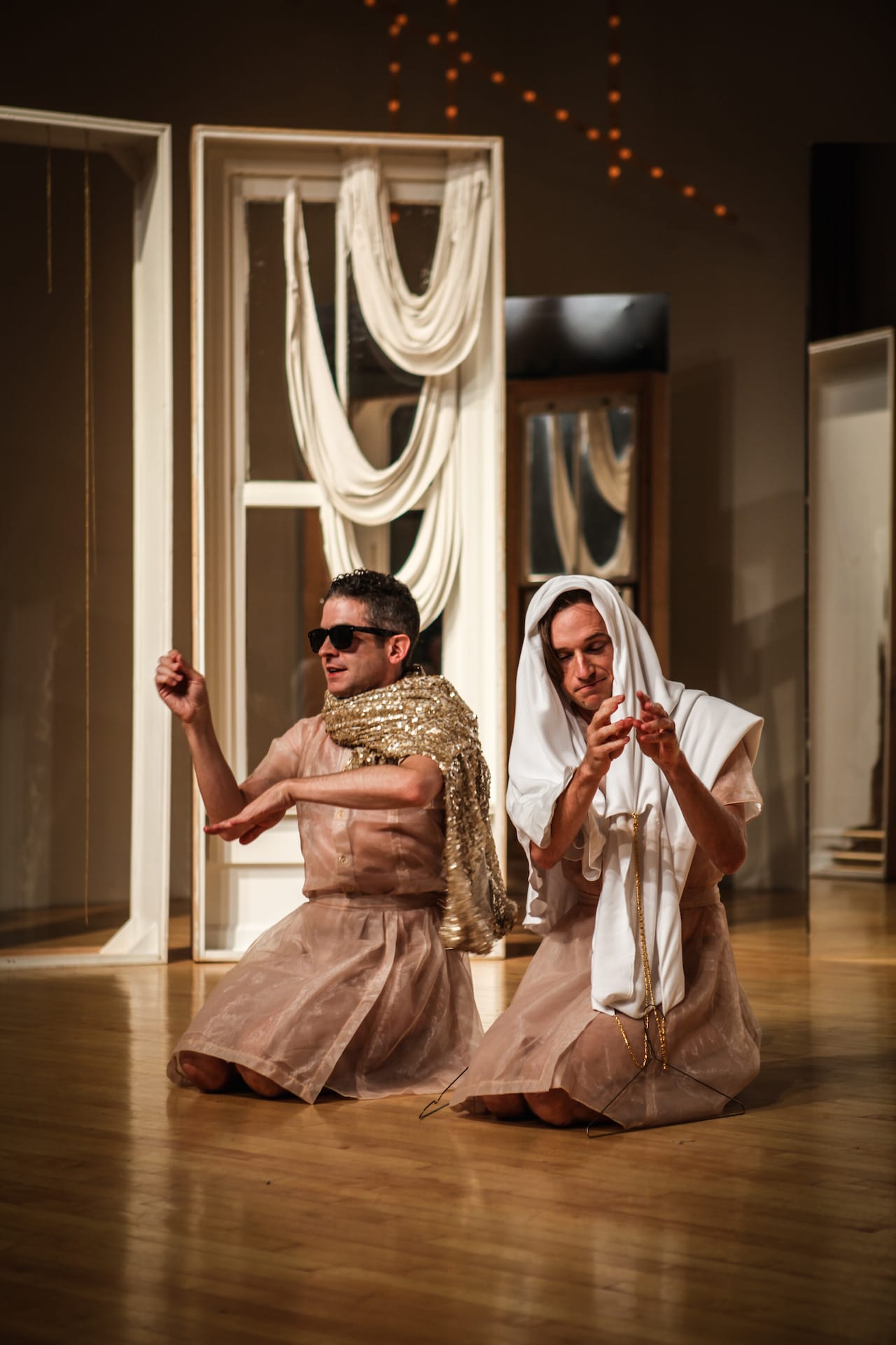 Jack Ferver and Jacob Slominski performing in 'Chambre' at the New Museum (photo by Jason Akira Somma)