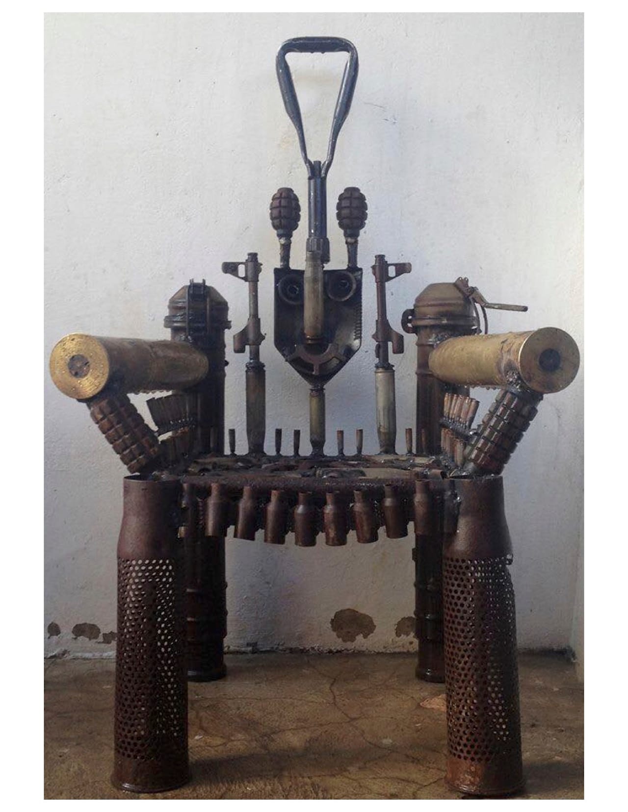 Gonçalo Mabunda's throne is made of decommissioned weapons of war (photo courtesy Adam Solow)