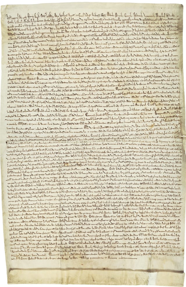 The 1217 Magna Carta (courtesy the Dean and Chapter of Hereford Cathedral from the Library and Archive collections)