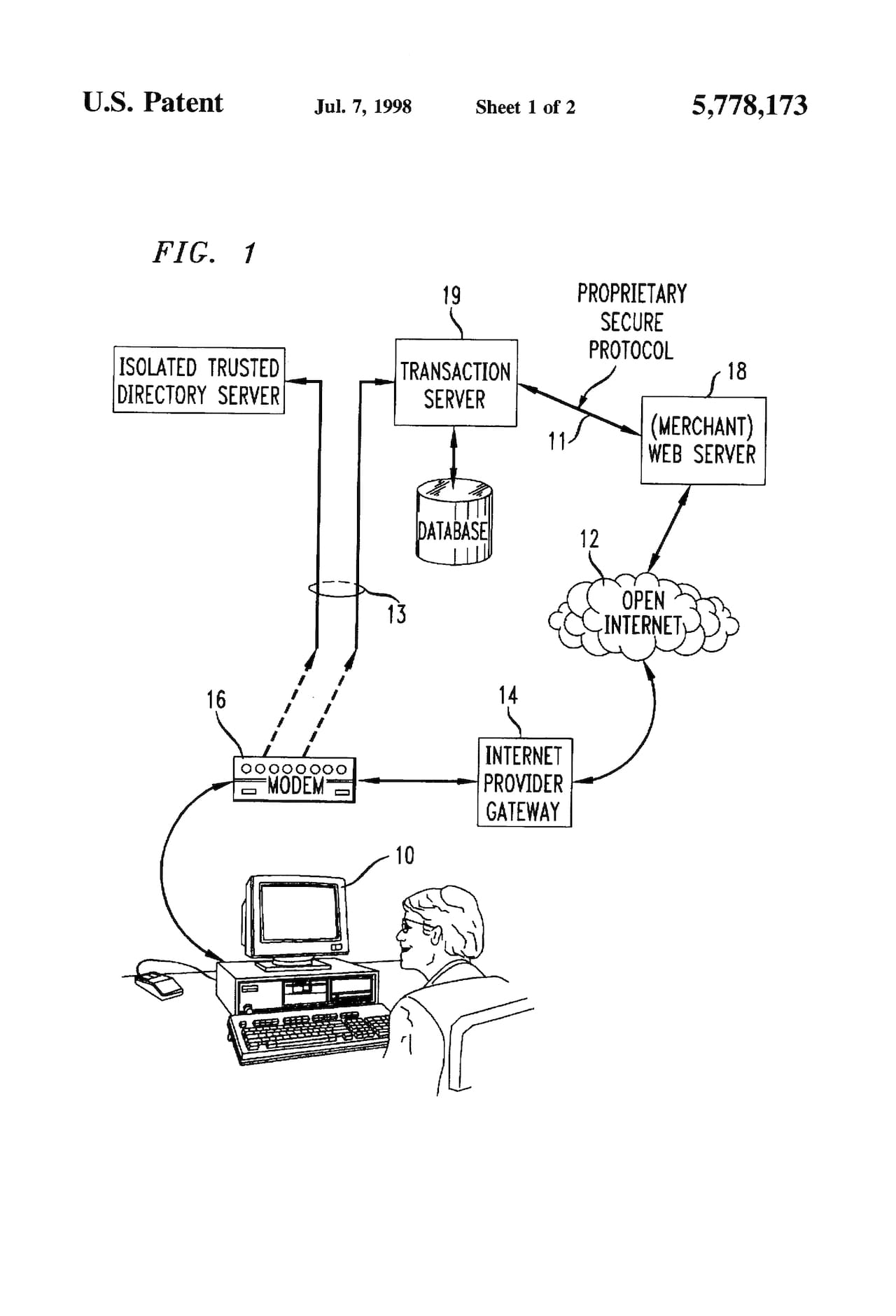 From the patent for a mechanism to enable "secure electronic transactions on the open internet," invented by Jitendra Apte (image via Google Patents)