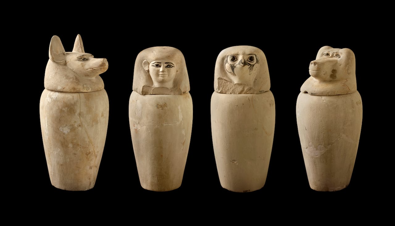 Limestone canopic jars from Egypt’s Third Intermediate Period (ca. 1069-664 BCE) (© 2015 The Field Museum, photo by John Weinstein)
