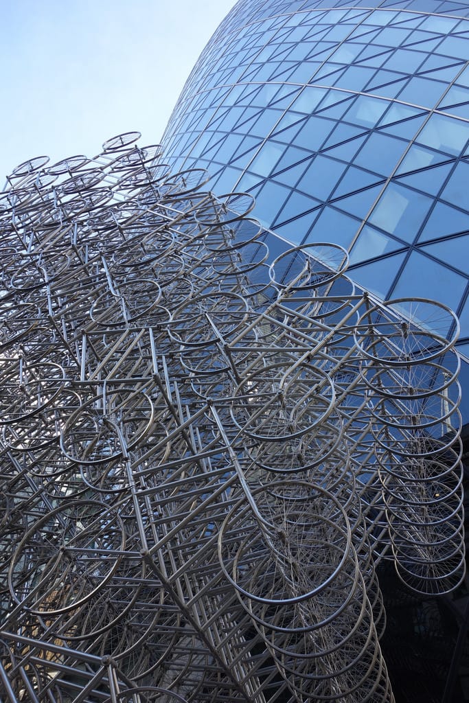 Ai Weiwei, "Forever," installed outside the Gherkin (30 Mary Axe)