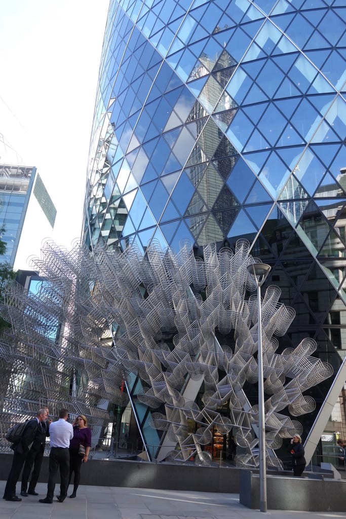 Ai Weiwei, "Forever," installed outside the Gherkin (30 Mary Axe)