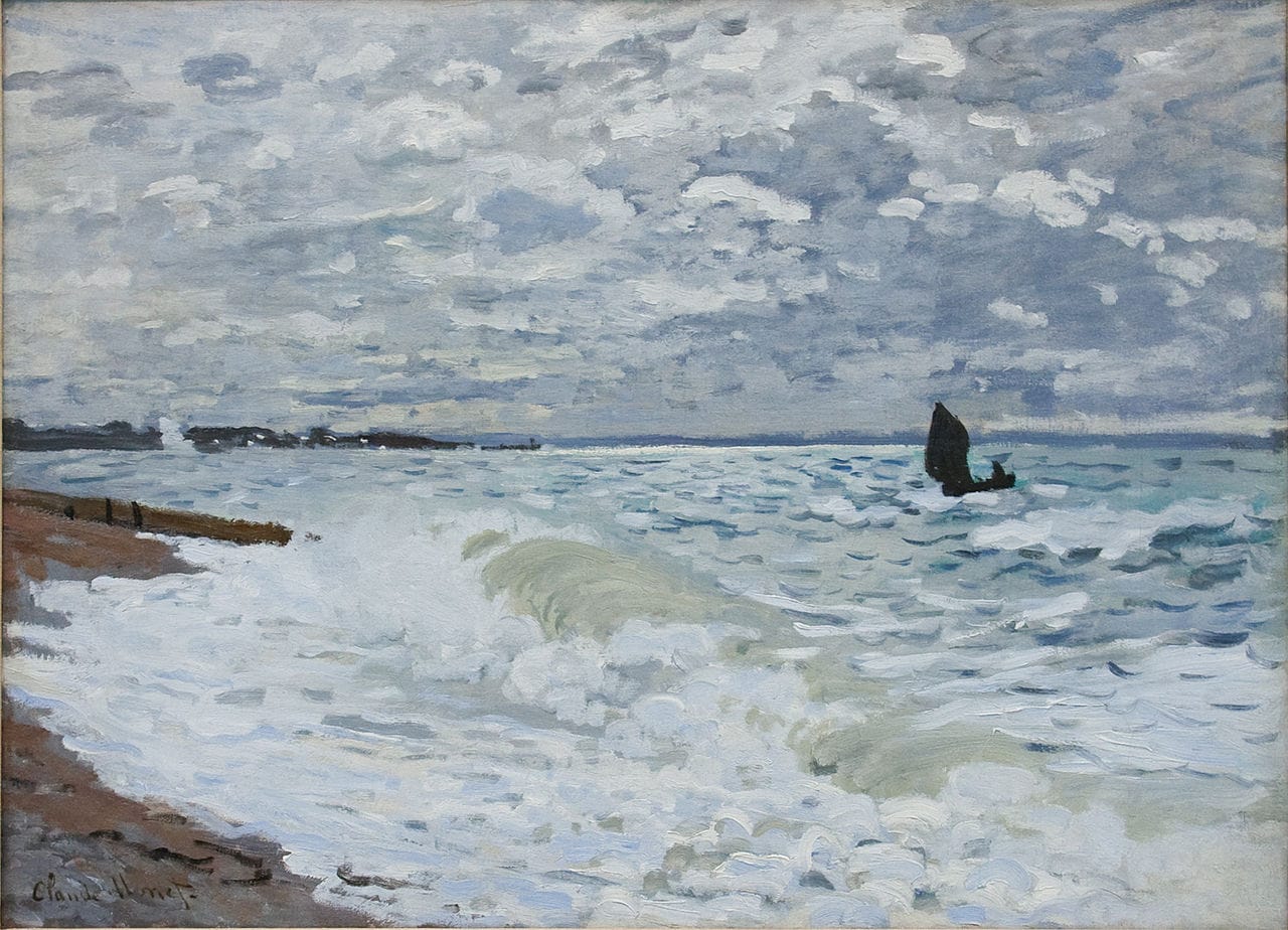 Claude Monet, "The Sea at Le Havre" (1868), oil on canvas (via Carnegie Museum of Art/Wikimedia)