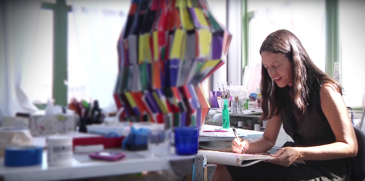 ASAP co-founder Tamara Zahaykevich, who has moved her home and studio 20 times in 19 years (screenshot by the author via Essl Museum/YouTube)