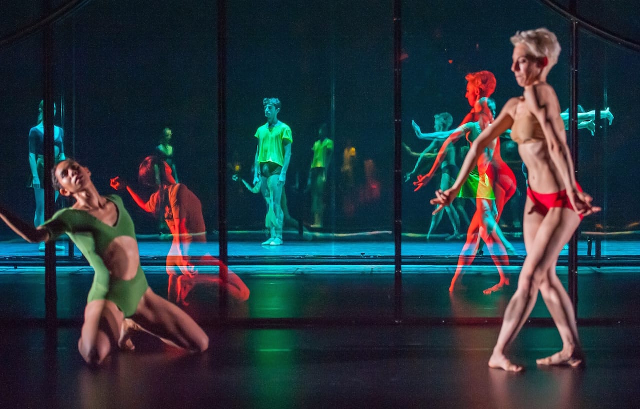 "Tree of Codes," directed and choreographed by Wayne McGregor, visual concept by Olafur Eliasson, and music by Jamie xx. Performed by dancers from Paris Opera Ballet and Company Wayne McGregor in the Drill Hall, Park Avenue Armory on Opening Night, September 14, 2015