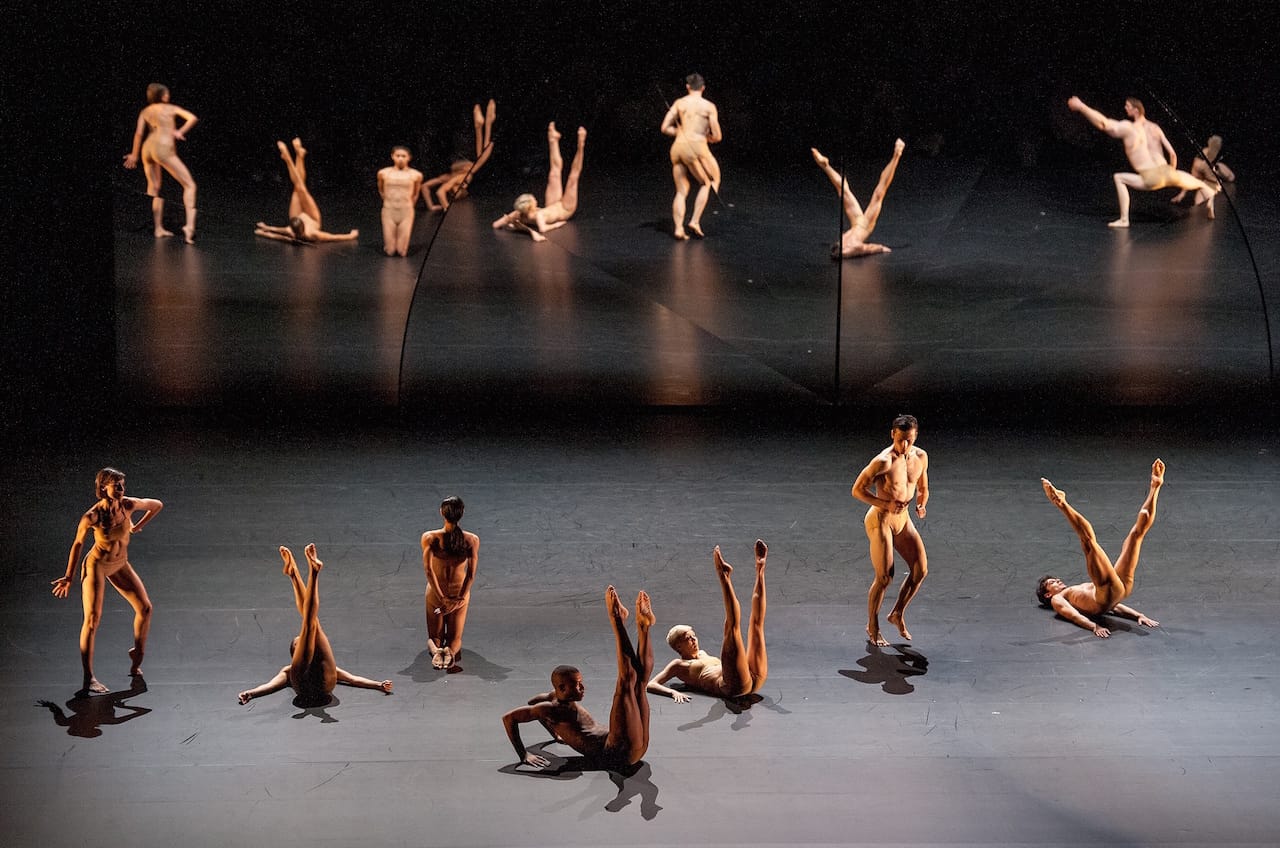"Tree of Codes," directed and choreographed by Wayne McGregor, visual concept by Olafur Eliasson, and music by Jamie xx. Performed by dancers from Paris Opera Ballet and Company Wayne McGregor in the Drill Hall, Park Avenue Armory on Opening Night, September 14, 2015