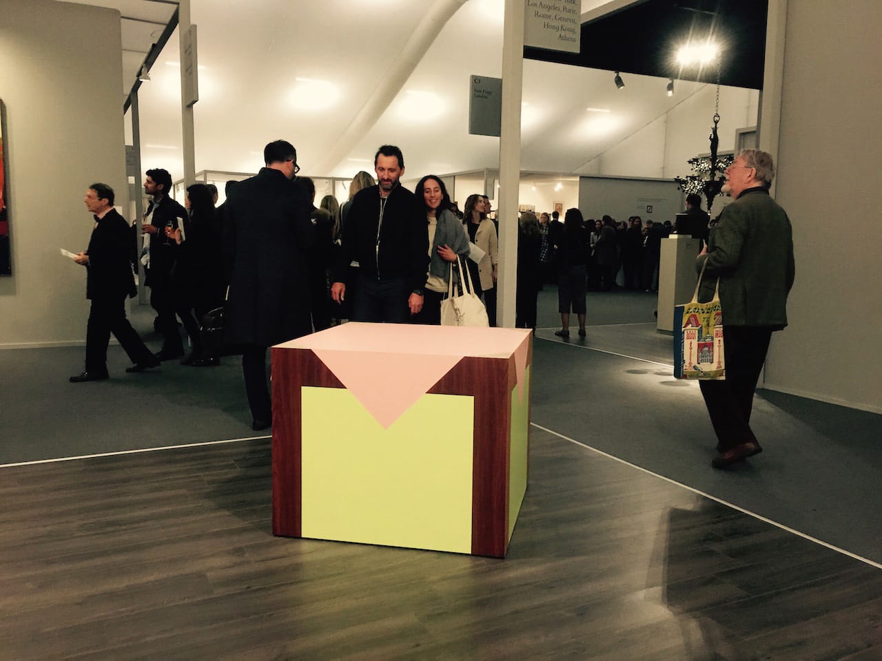 An Artschwager table coolly confronts its public from Gagosian's booth at Frieze Masters.