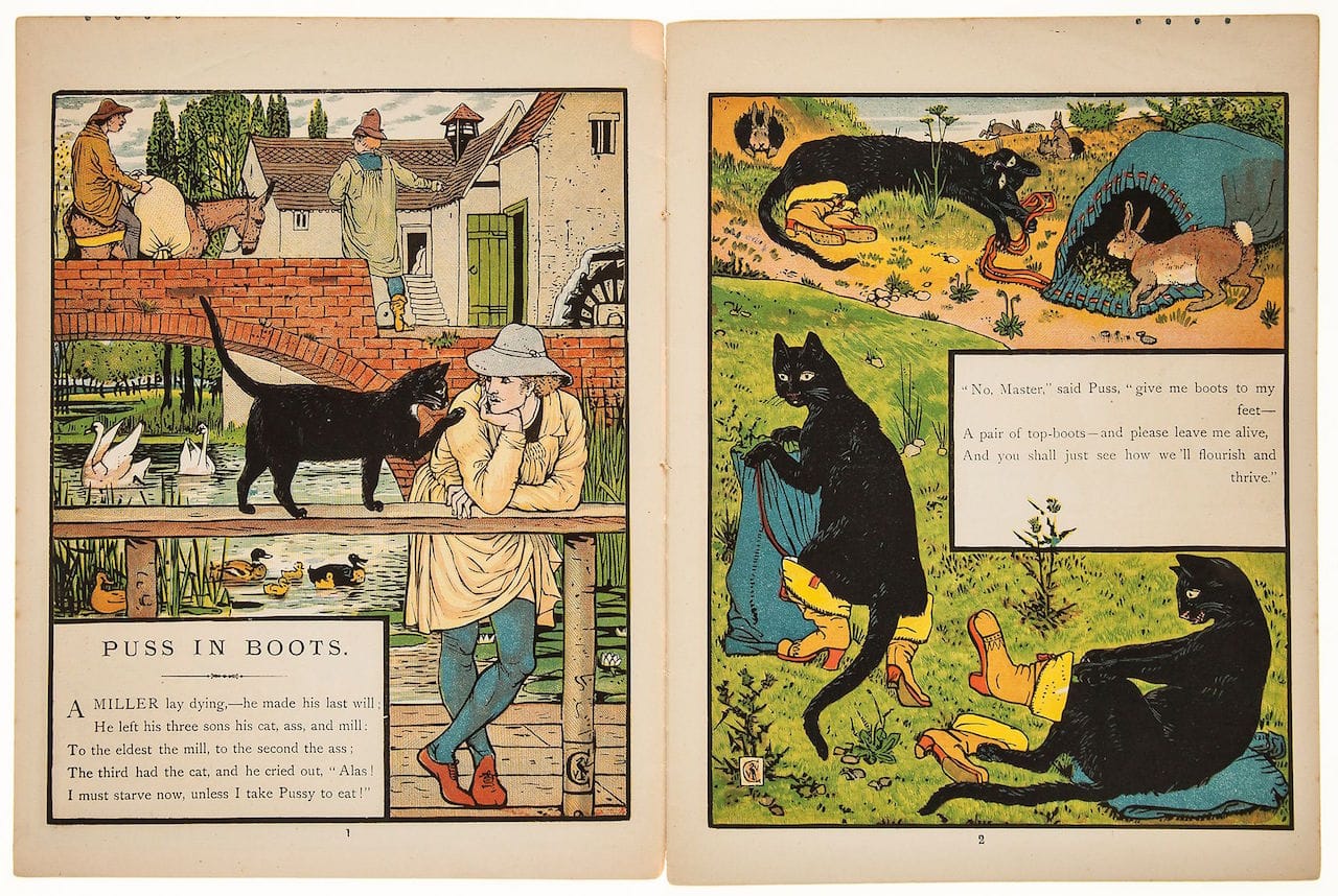 Illustration from 'Puss in Boots' by Walter Crane (c. 1875)
