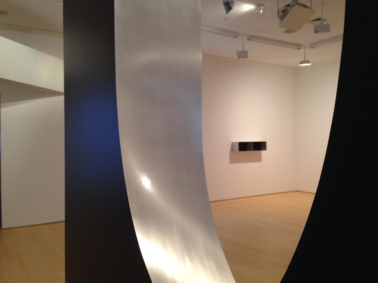 From left to right: Robert Morris, “Corner Beam” (1964); Ronald Bladen, “Cosmic Seed” (1977); Donald Judd, "Untitled (Menziken boxes)" (1988) (click to enlarge)