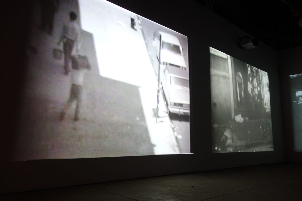 Aldo Tambellini’s “Atlantic In Brooklyn (1971–72)” at the Boiler (photo by the author for Hyperallergic)