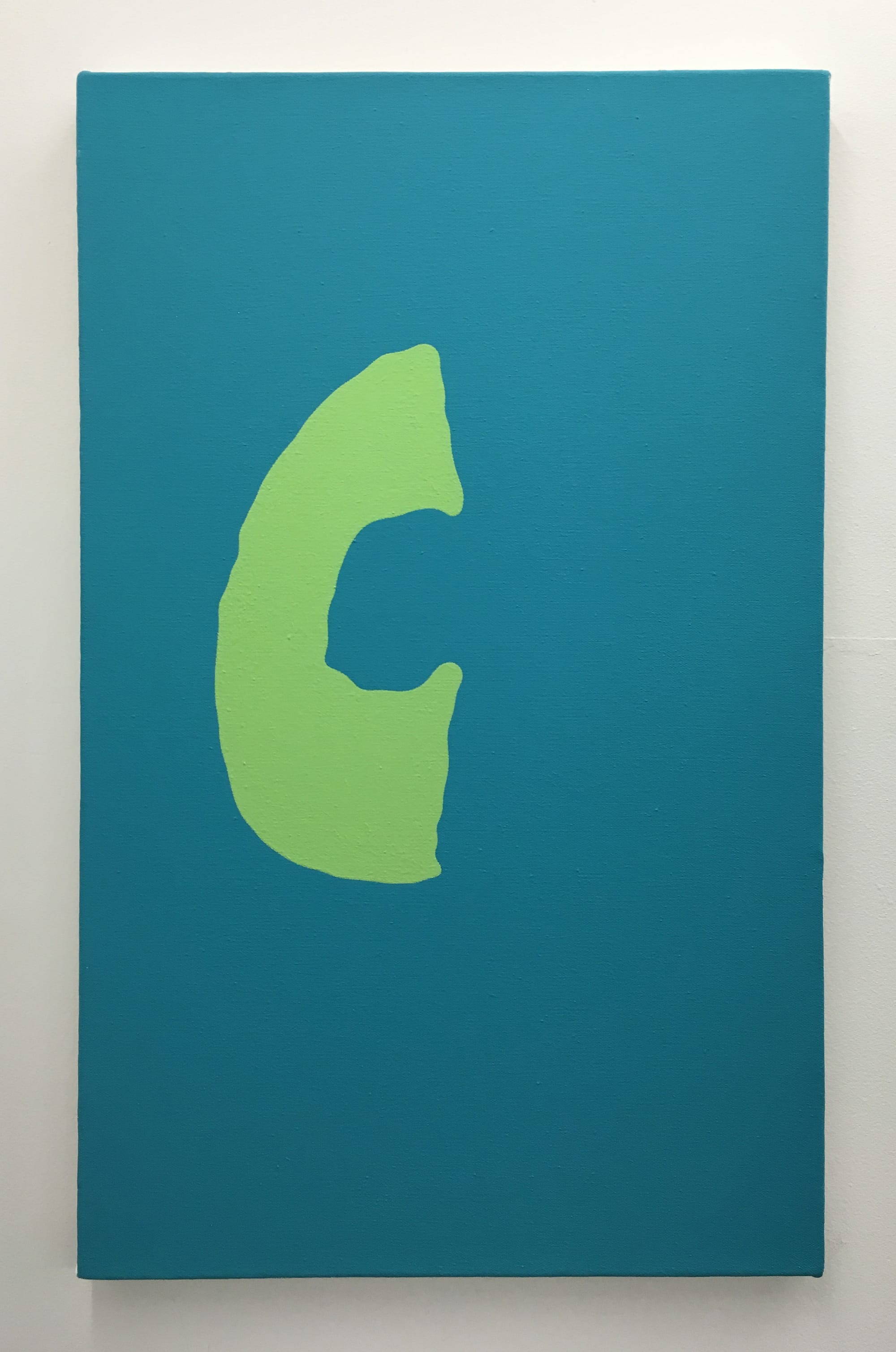Carl Ostendarp, "C," (2014), acrylic on canvas, 27 x 16 3/4 in.