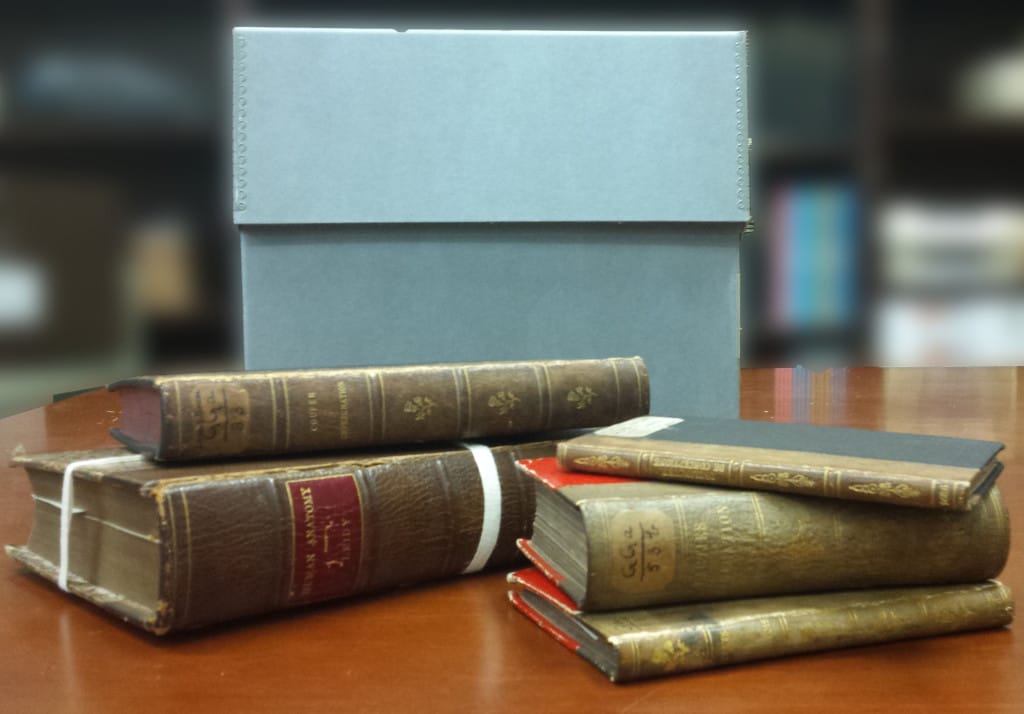 Books bound in human skin (courtesy the College of Physicians of Philadelphia)