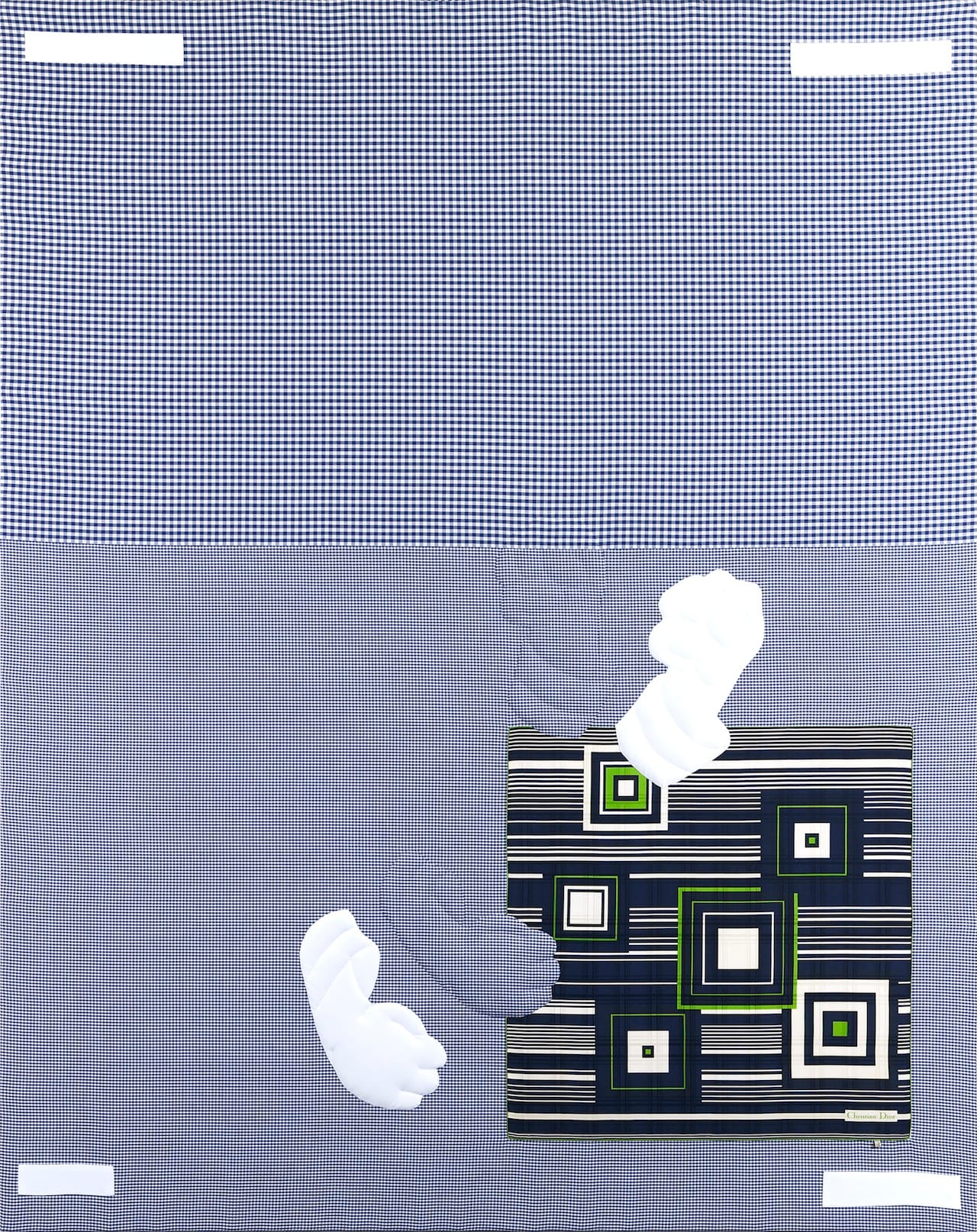 Cosmia von Bonin, "NON-ZERO ENTHUSIASM" (2009), cotton, silk, fleece, 90.55 x 79.92 inches