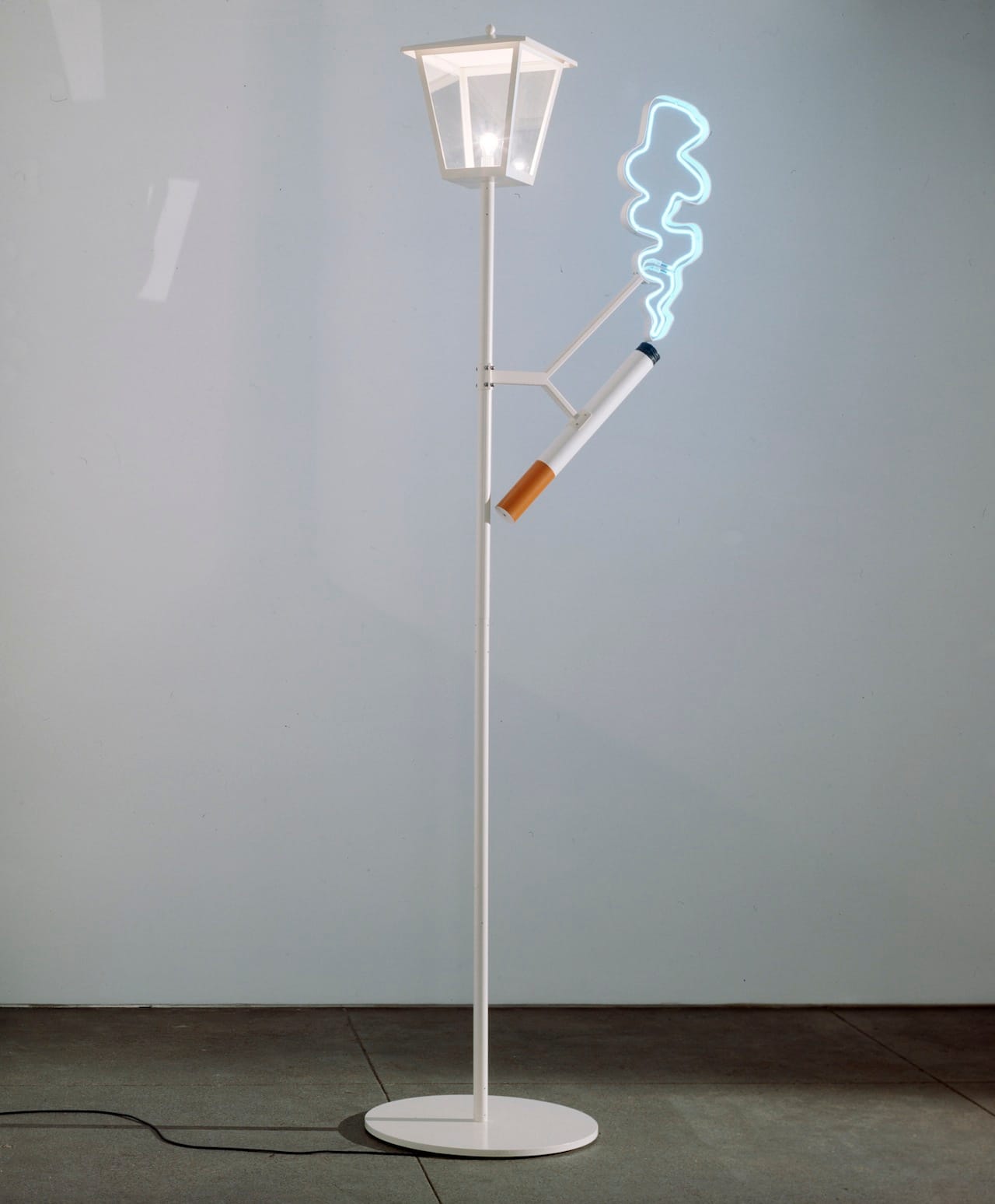 Cosmia von Bonin, SMOKE 2008/2011 (CVB & MICHEL WUERTHLE) 2011 Steel, lacquer, plate-glass, spruce; SMOKE: Perspex, steel, lacquer, neon lamp, light-emitting diode 129.92 x 46 x 28 inches