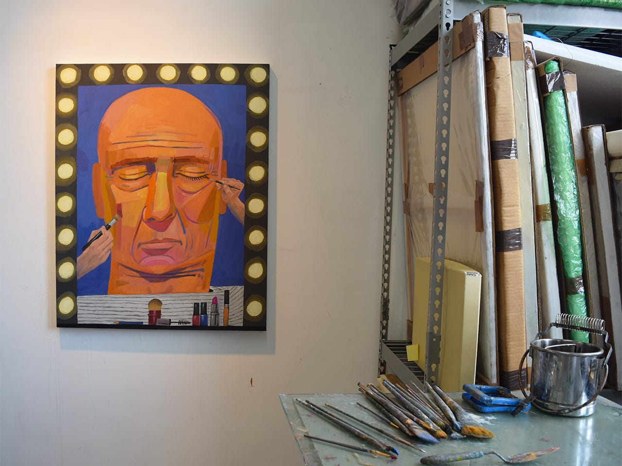 A painting in progress in Paul Gagner's studio at 62 18th Street