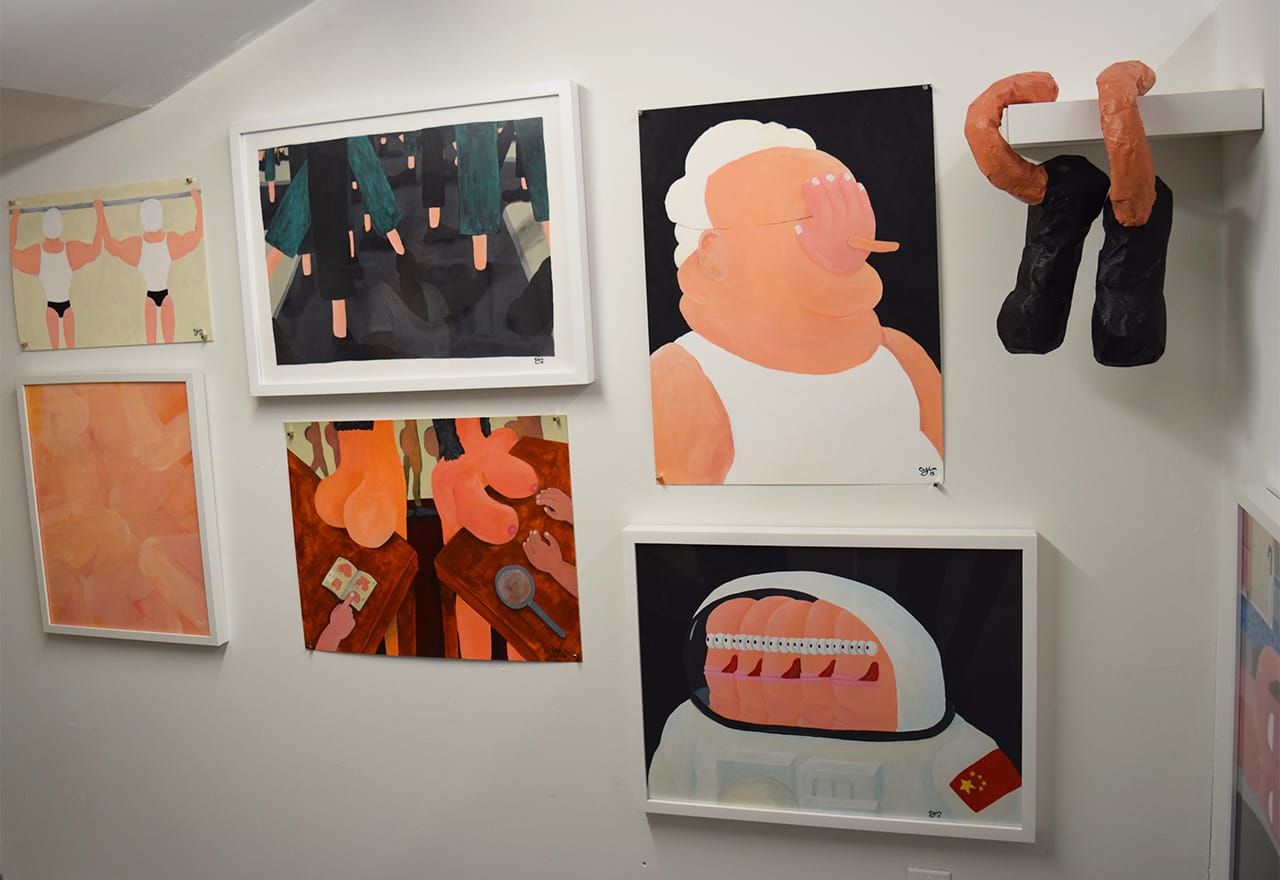 Paintings and sculptures by Crys Yin at Brooklyn Art Space (400 3rd Avenue)