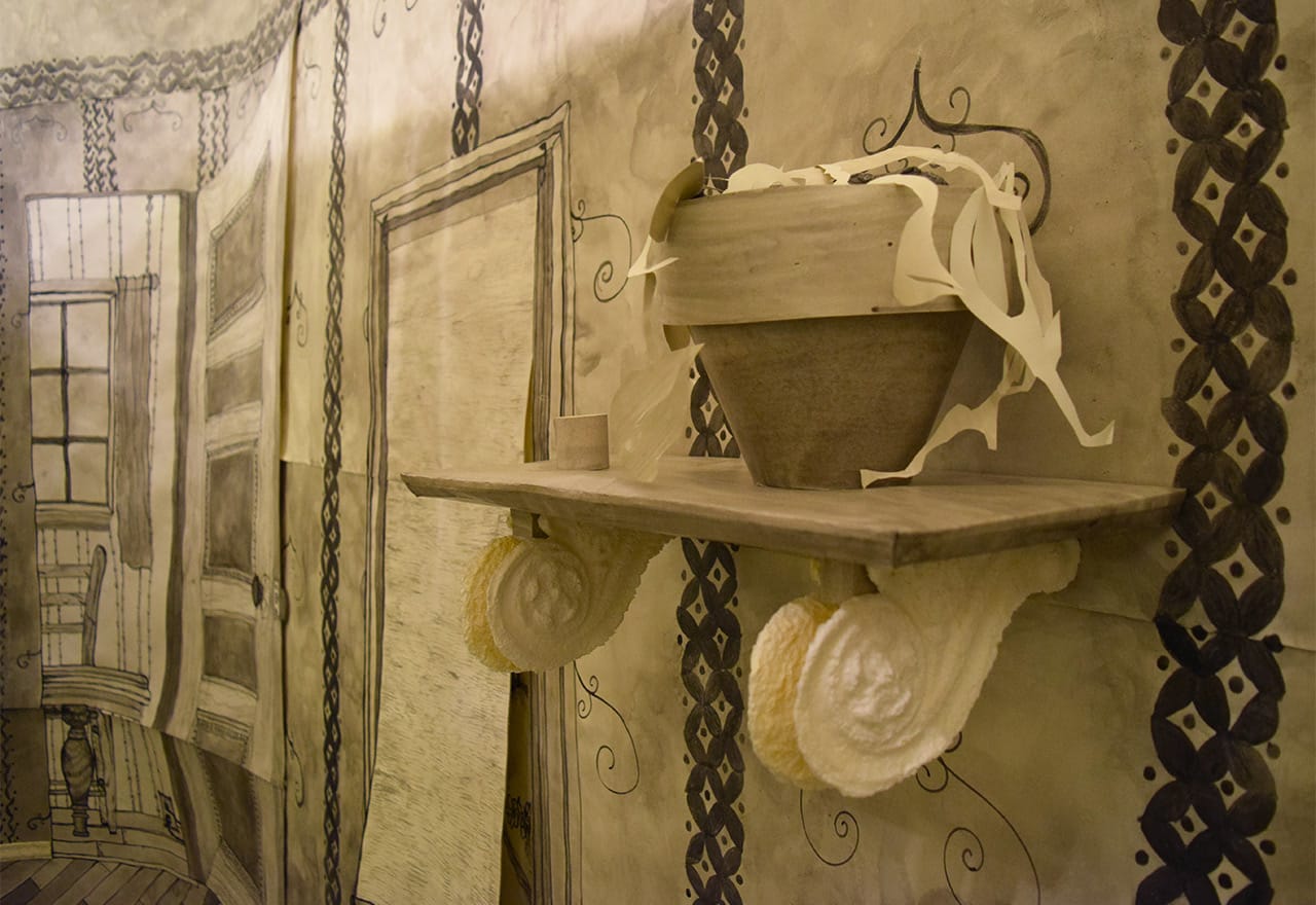 A detail of Carrie Rubinstein's installation "Retrofit" (2015) at 183 Lorraine Street