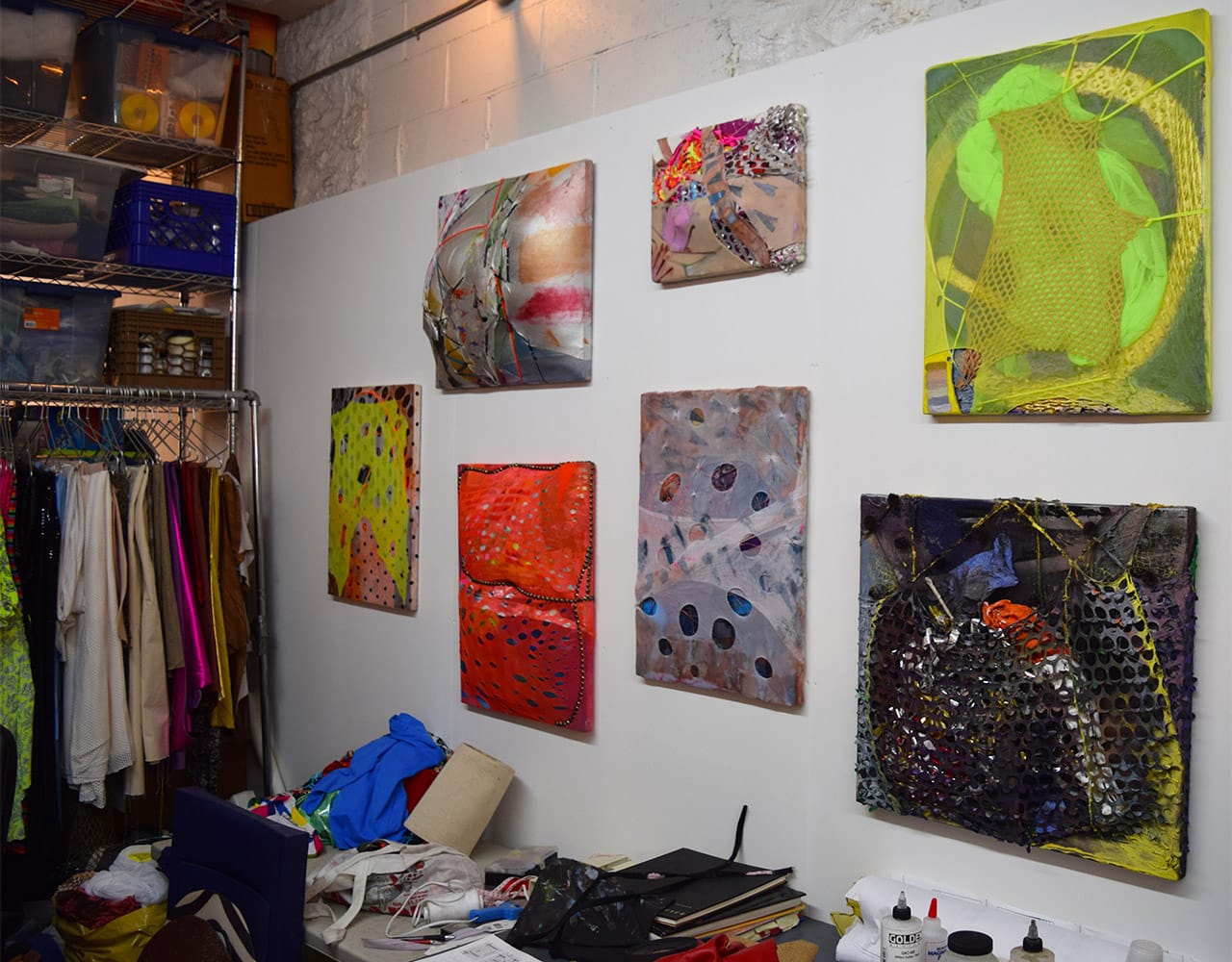 Works by Leeza Meksin in her studio at 363 3rd Avenue
