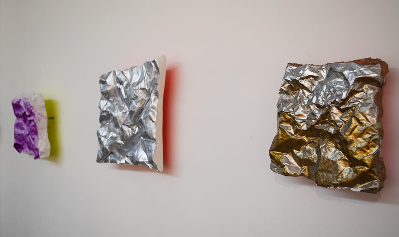 Works by Eleanna Anagnos on display in her studio at 363 3rd Avenue