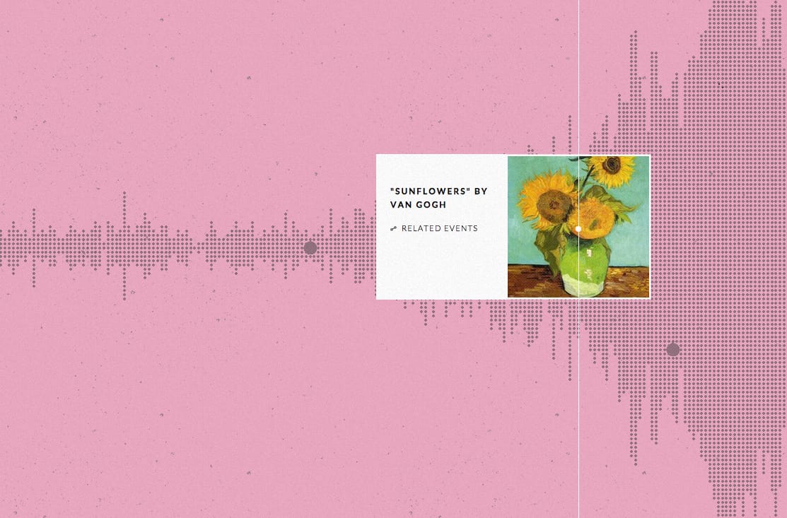 "Sunflowers" by Vincent van Gogh on Histography (all screenshots by the author via histography.io)