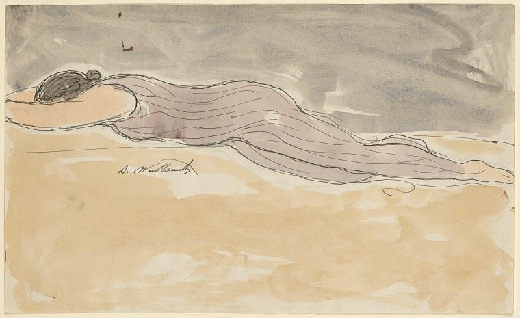 Abraham Walkowitz, watercolor of Isadora Duncan in a dance pose (1906-65)