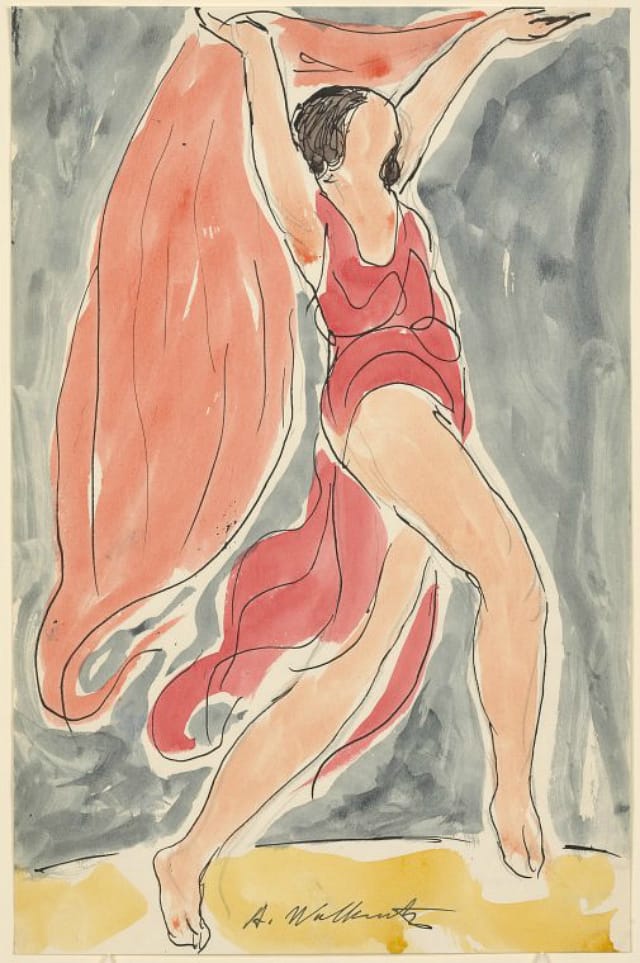 Abraham Walkowitz, watercolor of Isadora Duncan in a dance pose (1906-65)