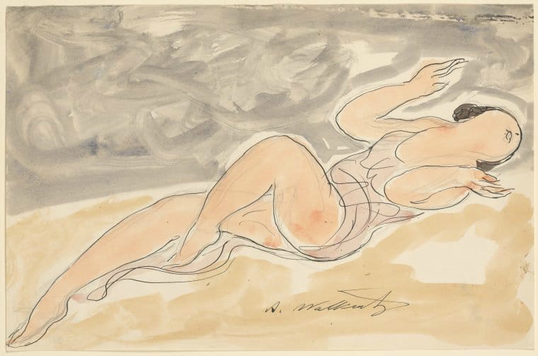 Abraham Walkowitz, watercolor of Isadora Duncan in a dance pose (1906-65)