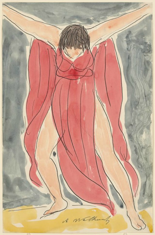 Abraham Walkowitz, watercolor of Isadora Duncan in a dance pose (1906-65)