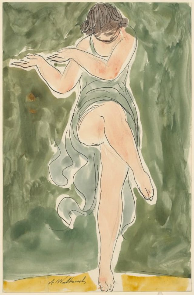 Abraham Walkowitz, watercolor of Isadora Duncan in a dance pose (1906-65)