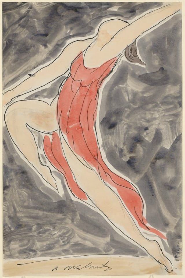 Abraham Walkowitz, watercolor of Isadora Duncan in a dance pose (1906-65)