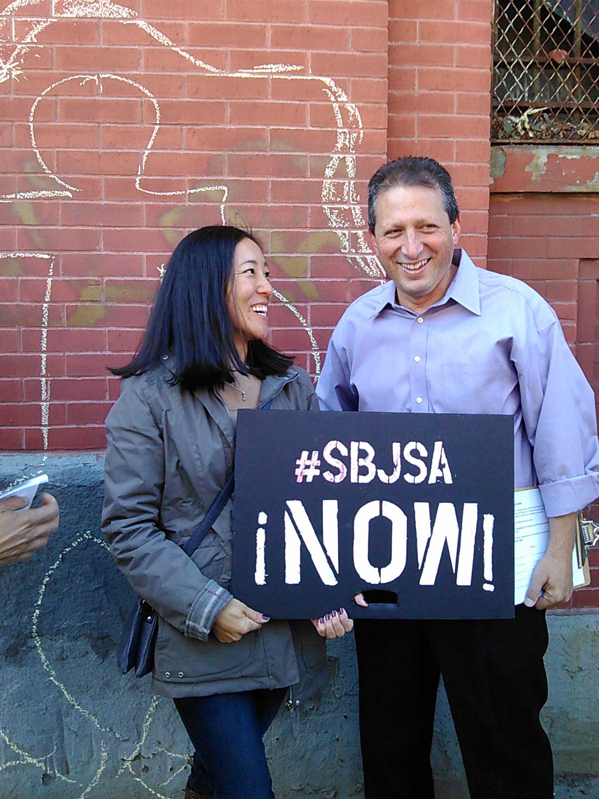 Council Member Brad Lander at the Gowanus rally.