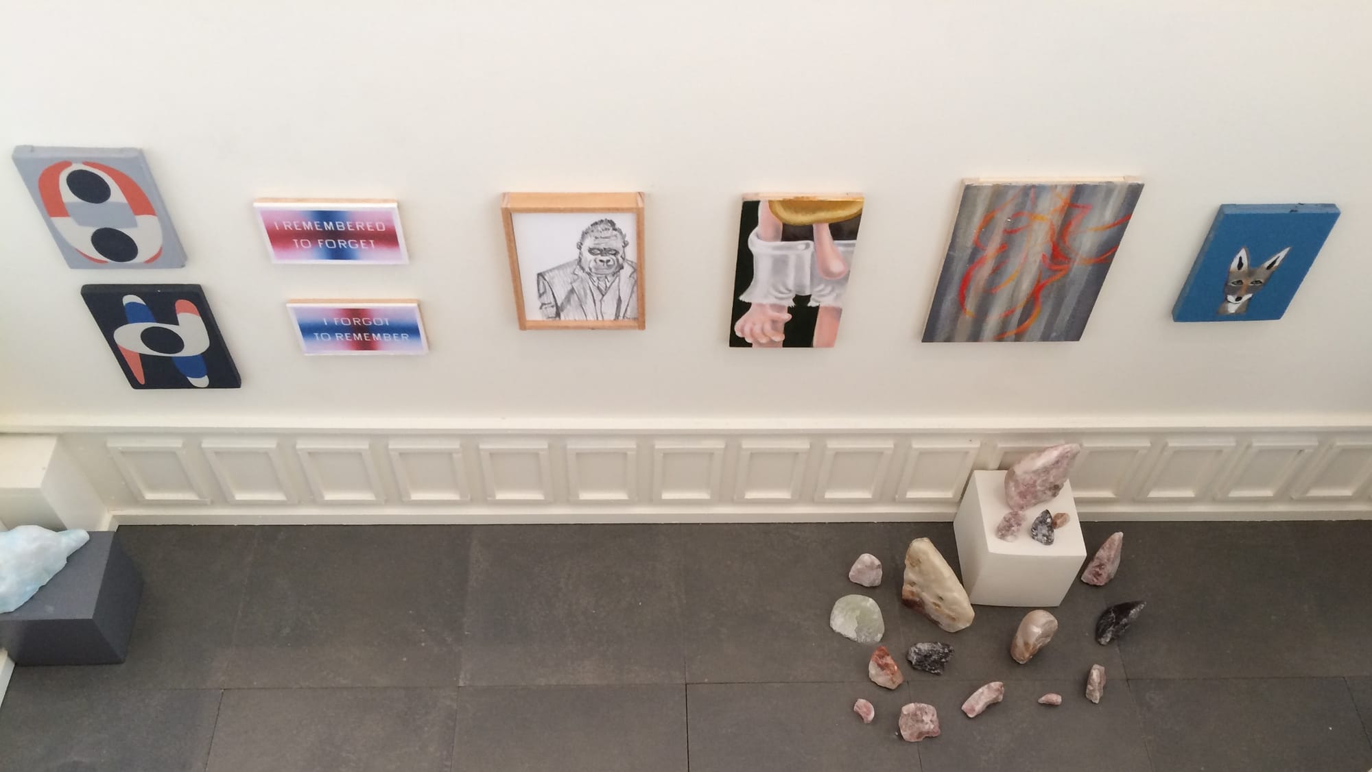 Installation view of right wall, 'The Mini Show' at The LODGE