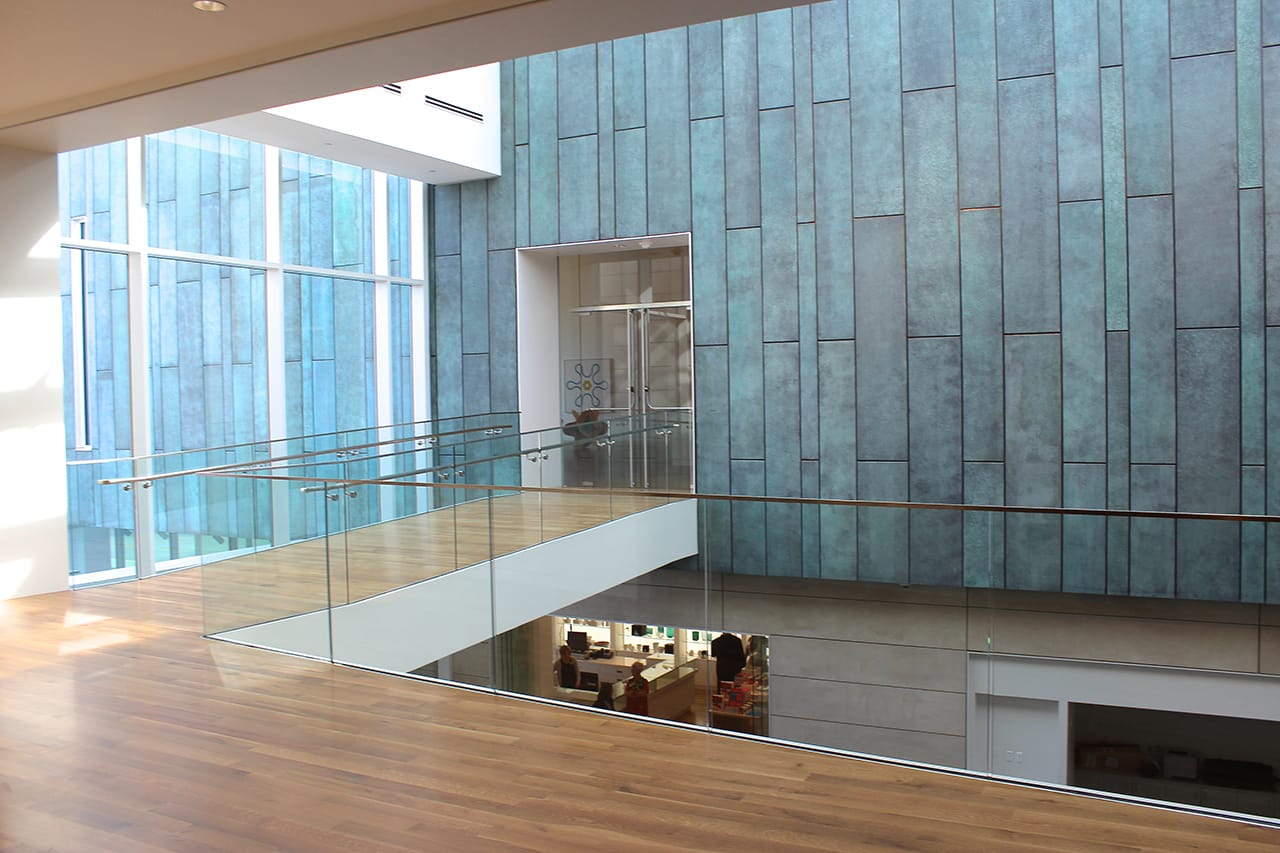 Copper cladding on the new wing at CMA