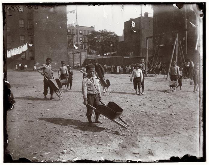 "Children’s Playground, Poverty Gap," photo by Jacob A. Riis (1892) (courtesy Museum of the City of New York, Gift of Roger William Riis)