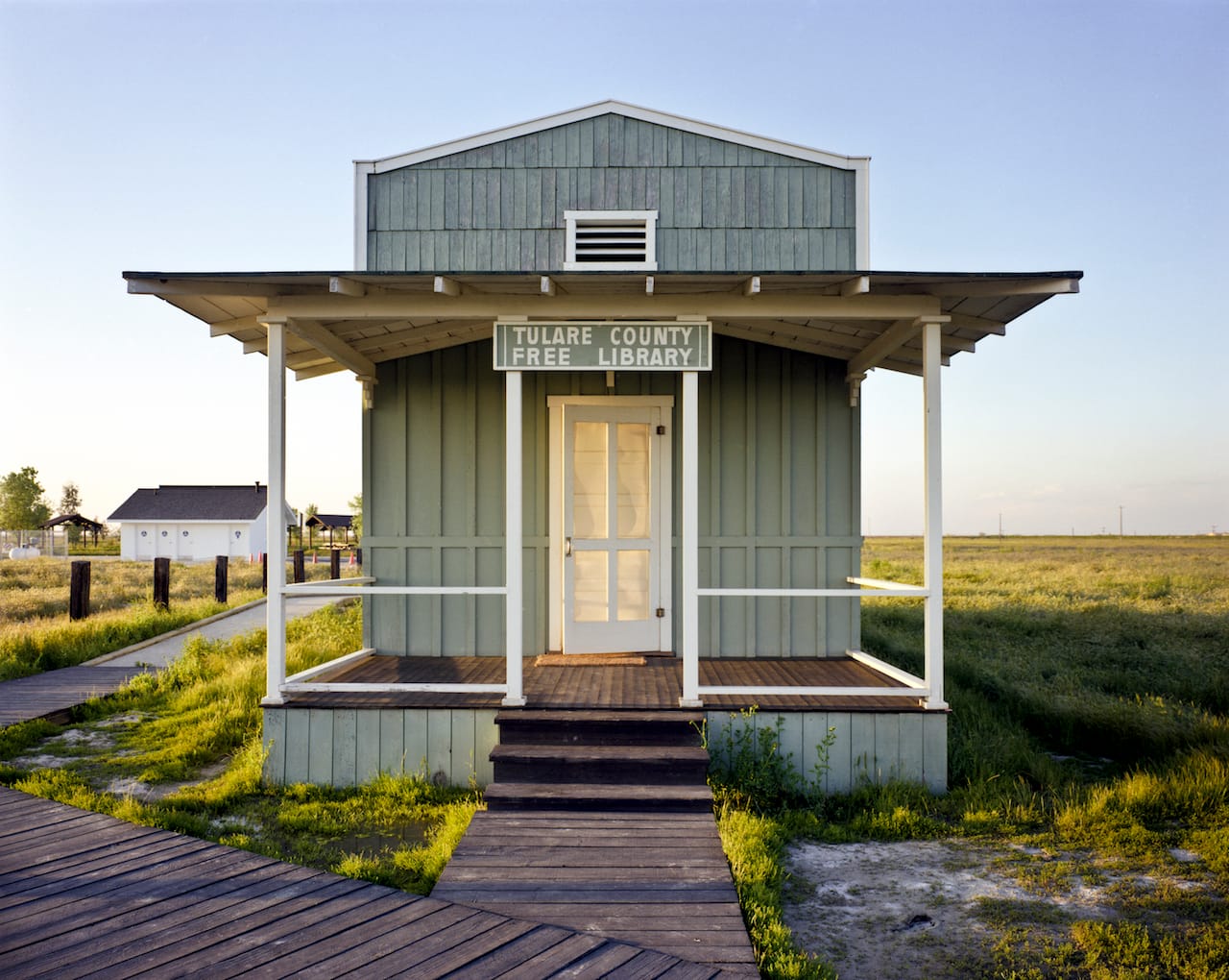 Library built by ex-slaves, Allensworth, CA.1995 The remarkable life of Allen Allensworth began as a slave in Kentucky in 1842. He later became a petty officer in the US Navy, a Baptist minister and a Chaplin in the US Army. He founded a California Colony in Tulare County that continued for several years during the early part of the 20th century. The library is a re-creation of the original in what is now called Col. Allensworth State Historic Park.