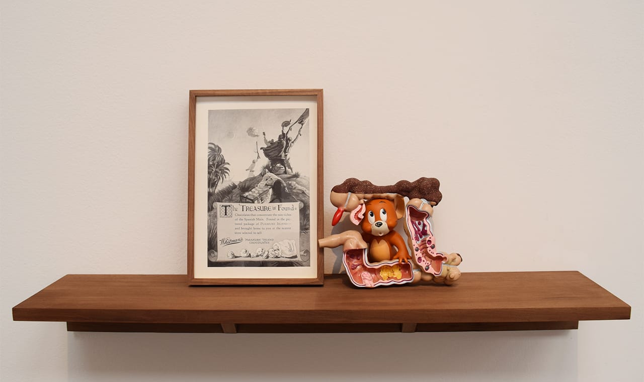 Minerva Cuervas, "Pleasure Island" (2015), graphic and found objects