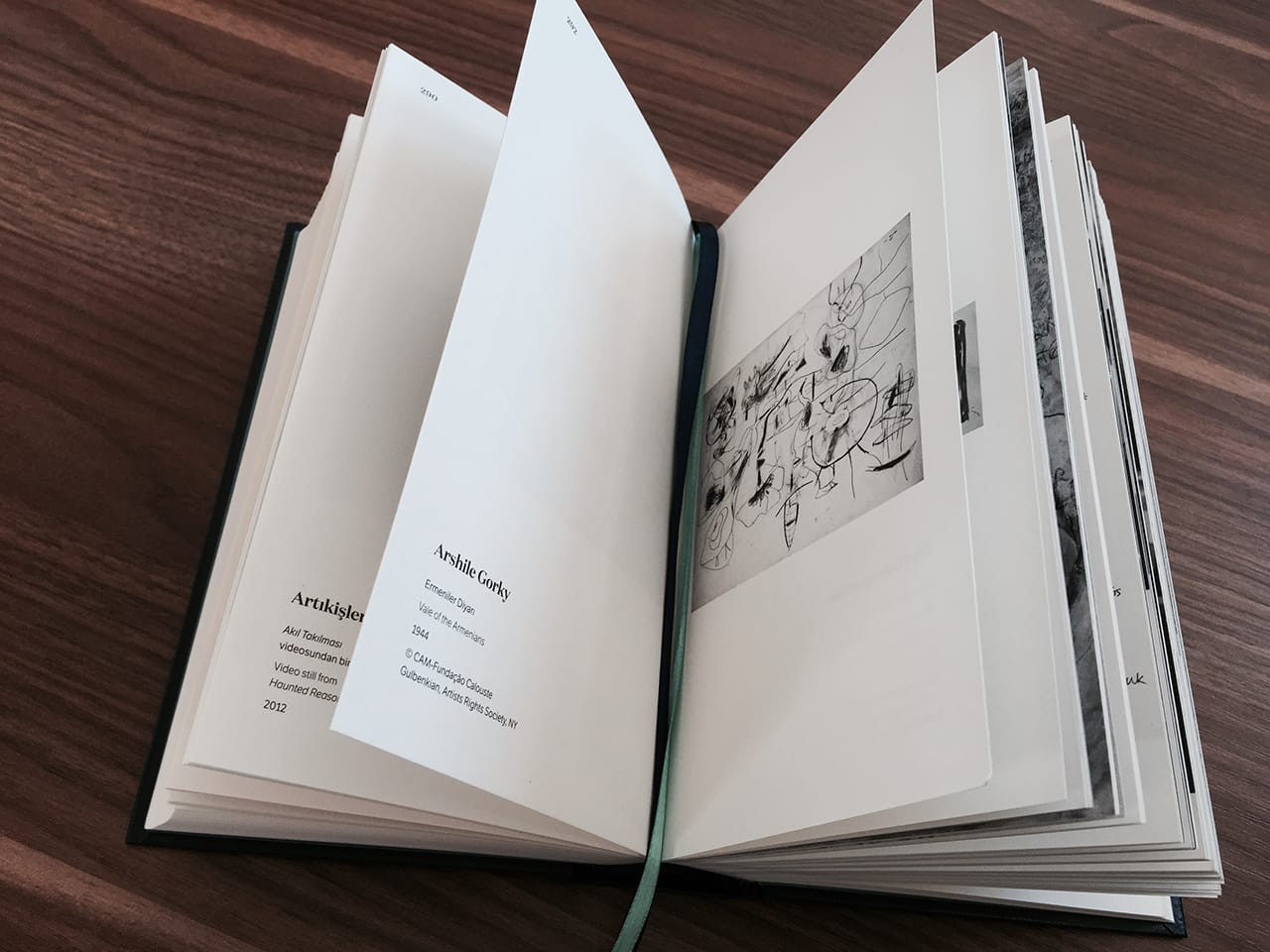 Spread from 14th Istanbul Biennial catalogue, 'SALTWATER: A Theory of Thought Forms' (2015), “drafted by” Carolyn Christov-Bakargiev and published by İKSV and Yapı Kredi Publications