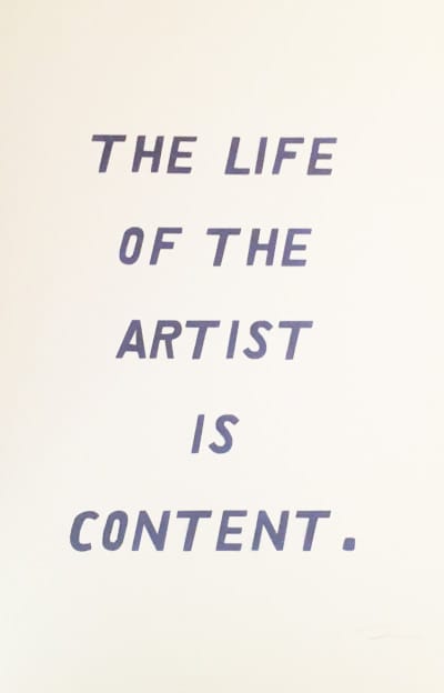 William Powhida, "The Life of the Artist is Content" (2015), Acrylic on paper, 20 x 13 inches (via cjamesgallery.com)