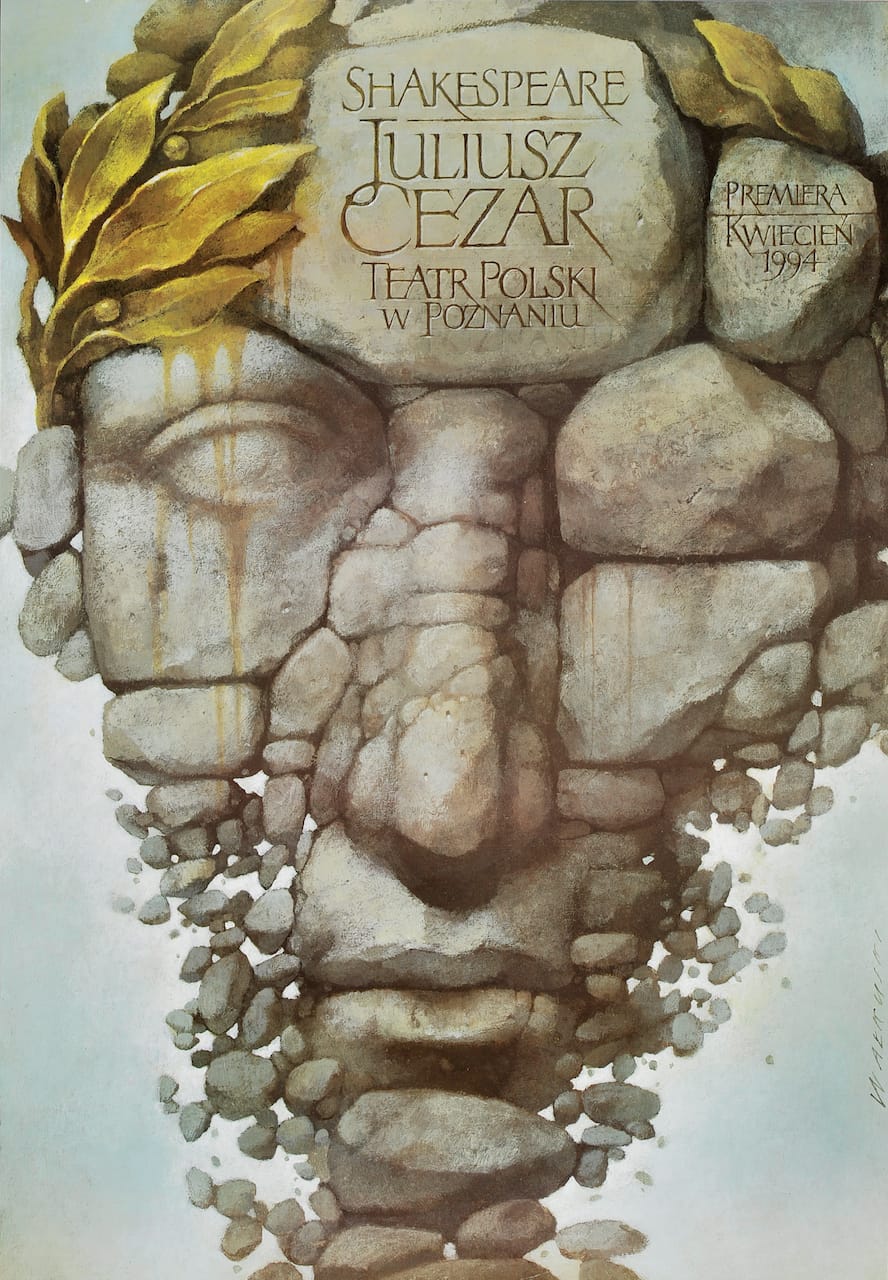 'Julius Ceasar,' Teatr Polski w Poznaniu, Poland (1994), designed by Wieslaw Walkuski (courtesy Dydo Poster Collection)